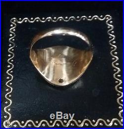 Vintage Masonic Men's 14k 2-tone Solid Gold Diamond Ring Sz. 9.25 w 8.4 Grams