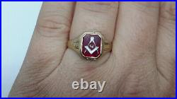 Vintage Masonic Ring 10k Gold Men's