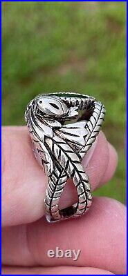 Vintage Men Lord Of The Rings Aragon Signet Ring Sterling Silver Rare L@@k