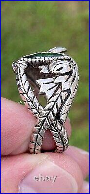 Vintage Men Lord Of The Rings Aragon Signet Ring Sterling Silver Rare L@@k