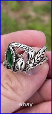 Vintage Men Lord Of The Rings Aragon Signet Ring Sterling Silver Rare L@@k