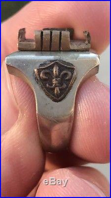Vintage Men Mexican Biker Sterling Silver Antique Ring