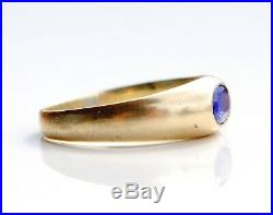 Vintage Men Ring solid 14K Gold Natural Sapphire Ø US 8.25 / 4.1 gr