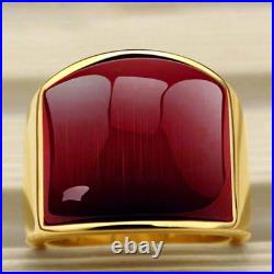 Vintage Men'S Gemstone Ring Stainless Steel Single White Red Opal Rings Jewelry