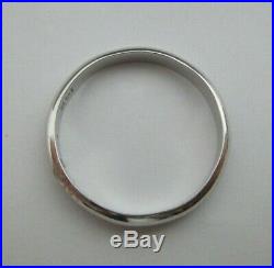 Vintage Men Women's Prism-Lite Solid 14K White Gold Ring Plain Band 1.8gr Size 7