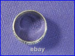 Vintage Men's 0.925 Sterling Silver 3/8 wide band unisex Ring size 8.25
