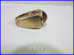 Vintage Men's 10K Gold Tiger Eye Ring
