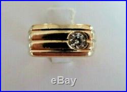 Vintage Men's 10K Yellow Gold Diamond Pinky Ring 6.1 Grams Size 5.75 IBG