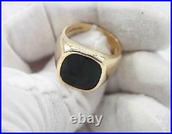 Vintage Men`s 10k Yellow Gold Black Onyx Ring. Size 9.75