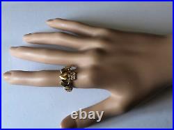 Vintage Men's 10k Yellow Gold Celtic Claddagh Heart Ring 4 grams size 11.5