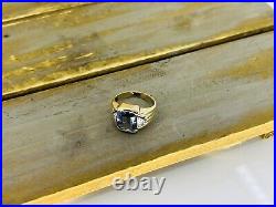 Vintage Men's 10kt Solid Yellow Gold 4.25ct Lab Created Alexandrite Ring Sz 9.25