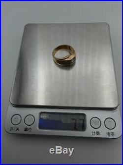 Vintage Men's 14K Yellow Gold Diamond Ring Size 10 Wearable not scrap 7.7 grams