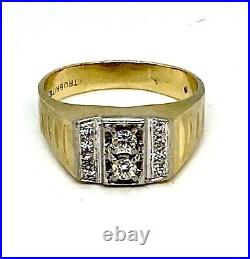 Vintage Men's 14k Approximately. 33 Diamond Ring Size 13