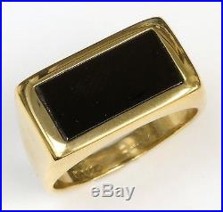 Vintage Men's 14k Black Jade Ring Fingersize 10
