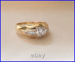 Vintage Men's 14k Gold. 45 Carat Diamond Ring Size 10.25 (Sizable) 6.3 Grams