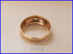 Vintage Men's 14k Gold. 45 Carat Diamond Ring Size 10.25 (Sizable) 6.3 Grams