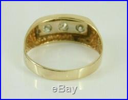 Vintage Men's 14k Yellow Gold. 45 CTW Diamond Ring Size 11.5