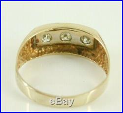 Vintage Men's 14k Yellow Gold. 45 CTW Diamond Ring Size 11.5