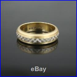 Vintage Men's 14k Yellow and White Gold Wedding Ring Size 11.25 Heavy 9.4 Grams