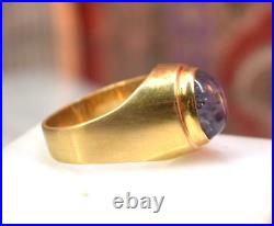 Vintage Men's 18K Yellow Gold 10 Ct Blue Star Sapphire Ring sz 10.25