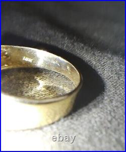 Vintage Men's 18kt Yellow Gold Diamond Ring Size 14, Nice