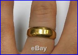 Vintage Men's 24k Yellow Gold Wedding Band Size 8 Mans Ring Pure 7.5 Grams