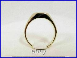 Vintage Men's 2CT Simulated Diamond Pinky Ring 925 Sterling Silver Gold Plated