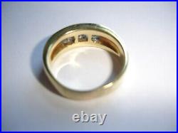Vintage Men's 3 Stone Diamond Ring 18KT Band Size 10.5 1.2 Carats-tcw 12 Grams
