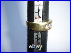 Vintage Men's 3 Stone Diamond Ring 18KT Band Size 10.5 1.2 Carats-tcw 12 Grams