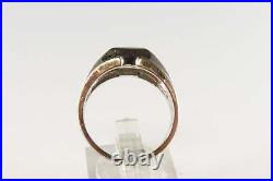 Vintage Men's Diamond 5mm Solitaire Ring 14K White Gold Size 8 3/4