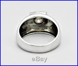 Vintage Men's Impressive 1.25ctw Diamond Ring 14k White Solid Gold 15 Grams