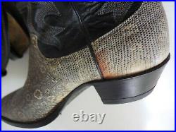 Vintage Men's Justin Exotic Ring Tail Lizard Cowboy Western Leather Boots 10D