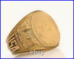 Vintage Men's Signet Ring Engineers USA Federal Eagle Class Mold Brass Sz 12