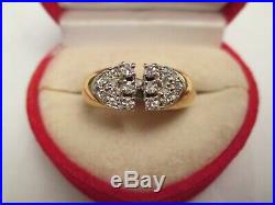 Vintage Men's Solid 14K Yellow Gold DIAMOND PINKY Ring Size 5.75 $1,950