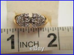 Vintage Men's Solid 14K Yellow Gold DIAMOND PINKY Ring Size 5.75 $1,950