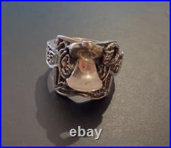 Vintage Men's Sterling Silver Saddle Ring