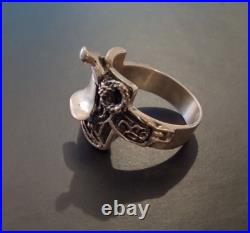 Vintage Men's Sterling Silver Saddle Ring