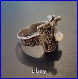 Vintage Men's Sterling Silver Saddle Ring