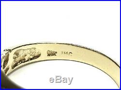 Vintage Mens 10K Yellow Gold Diamond Nugget Ring Size 10.25