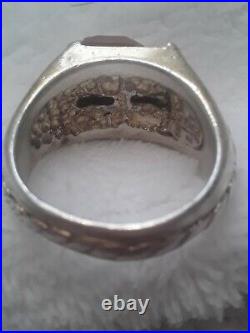 Vintage Mens 10k Gold & Silver Ring
