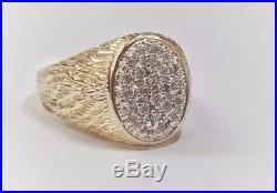 Vintage Mens 10k Yellow Gold Diamond Ring 0.50 TCW Size 10