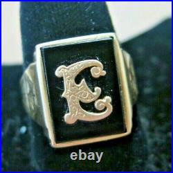 Vintage Mens 10kt. E Initial Ring Size 9