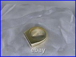 Vintage Mens 14K Yellow Gold Onyx Ring Size 10