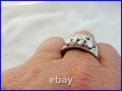 Vintage Mens 14 Kt White Gold Scottich Rite Masonic Ring, Sz 12.5 #wa346