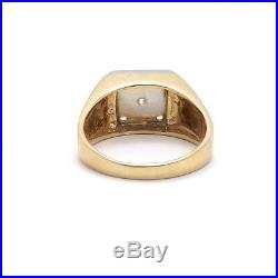 Vintage Mens 14k Gold 1.3ctw 5 Diamond Dice Ring with Appraisal Sz 12.5