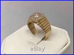 Vintage Mens 14k Gold Diamond Ring. 69 Carats 8.0 Grams Size 9 1/4