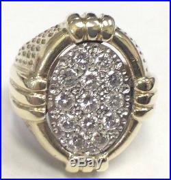 Vintage Mens 14k Yellow Gold 1ct Diamond Ring 20.9 Grams 14k Vs Mans Pinky Band