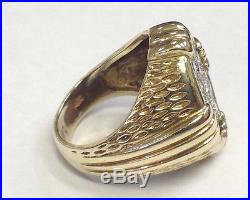 Vintage Mens 14k Yellow Gold 1ct Diamond Ring 20.9 Grams 14k Vs Mans Pinky Band