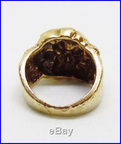 Vintage Mens 14k Yellow Gold Jeweler Made Nugget Ring 16.7 Grams Free Shipping
