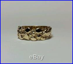 Vintage Mens 14k Yellow Gold Nugget Ring 7.7 Grams Size 10 1/4